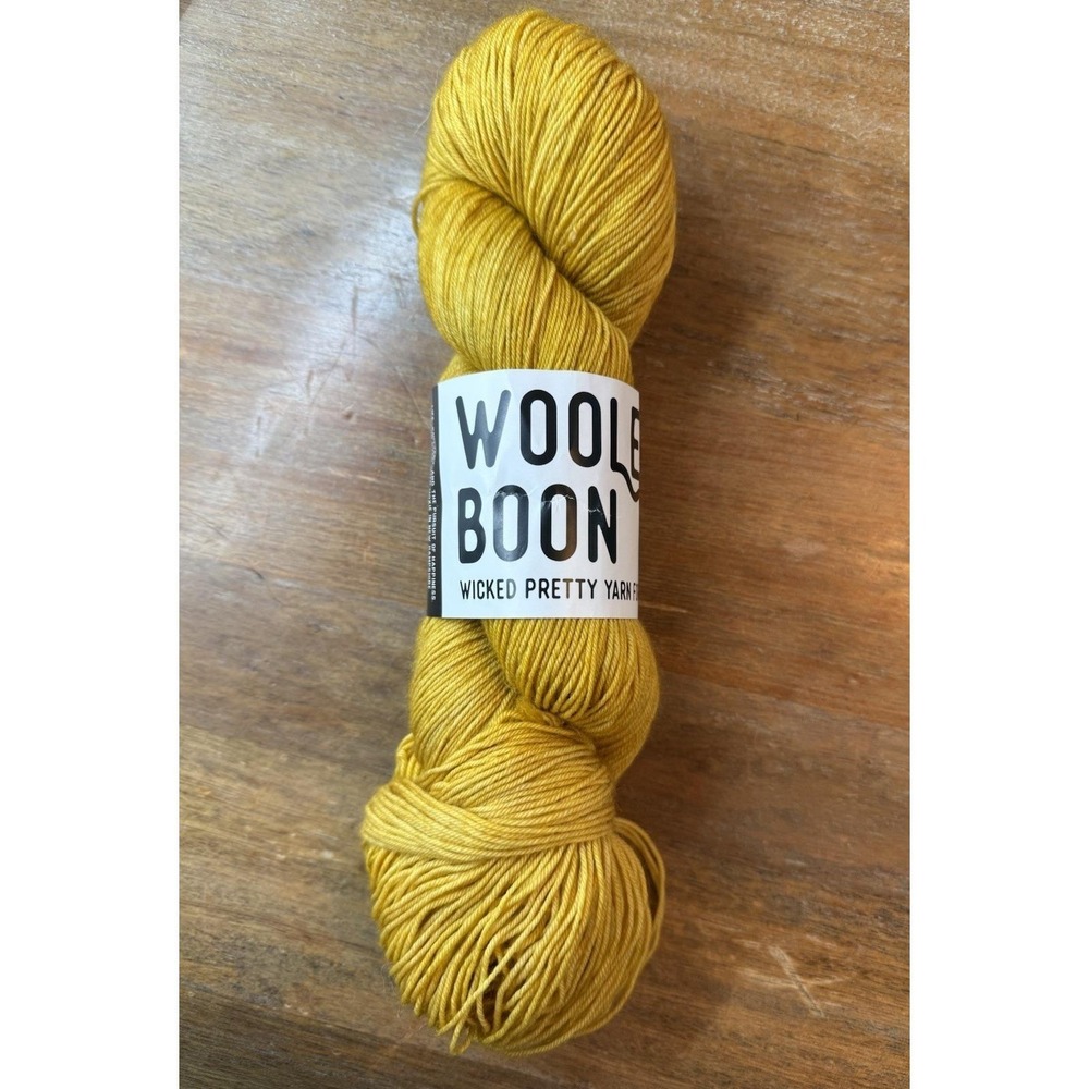 Woolen Boon Hand Dyed Sock Yarn‎ - Boon Classic 1849 - Yellow Gold- 1 Skein/Hank - Picture 2 of 6